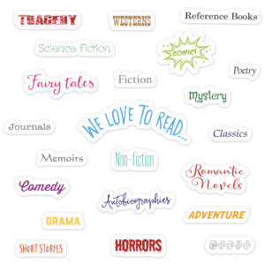 Book Genre Title Plaques – Reading Display